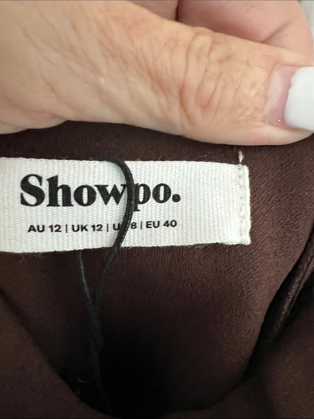 NWT REVOLVE Australia SHOWPO Salome bodycon midi dress halter chocolate US 8 - Picture 10 of 12